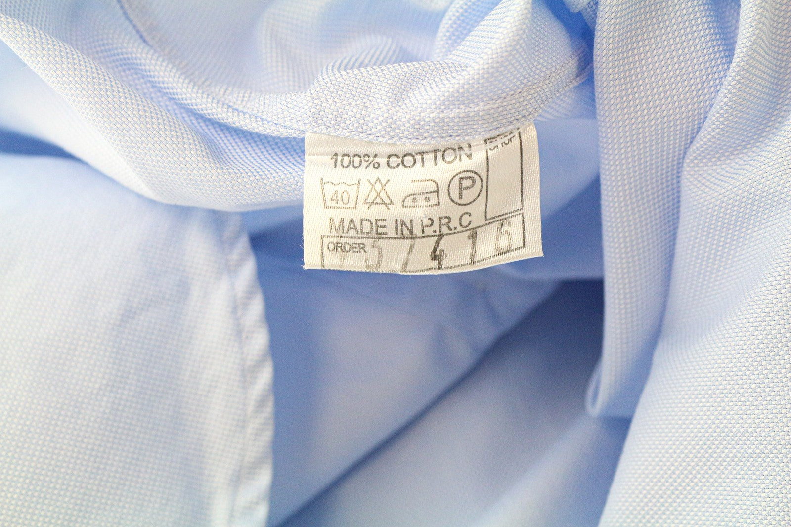SUITSUPPLY Men Shirt 36/14 Blue Pure Cotton Button-Up Classic Long Sleeve