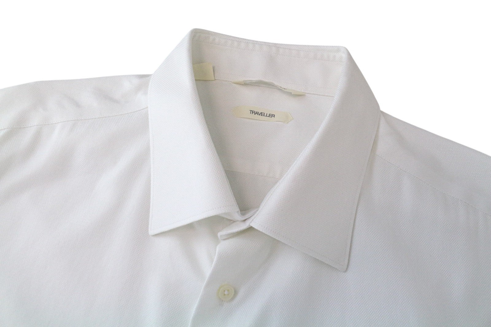SUITSUPPLY Traveller Men Shirt 45/17 3/4 Slim Fit Long Sleeved White Cotton