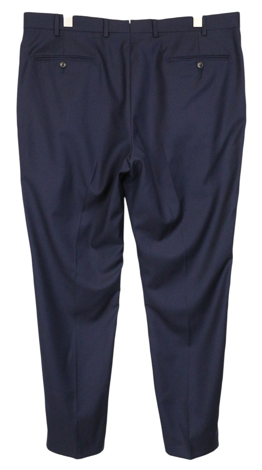 SUITSUPPLY Brescia Men Trousers UK48S Navy Flat-Front Classic Formal Slim Wool