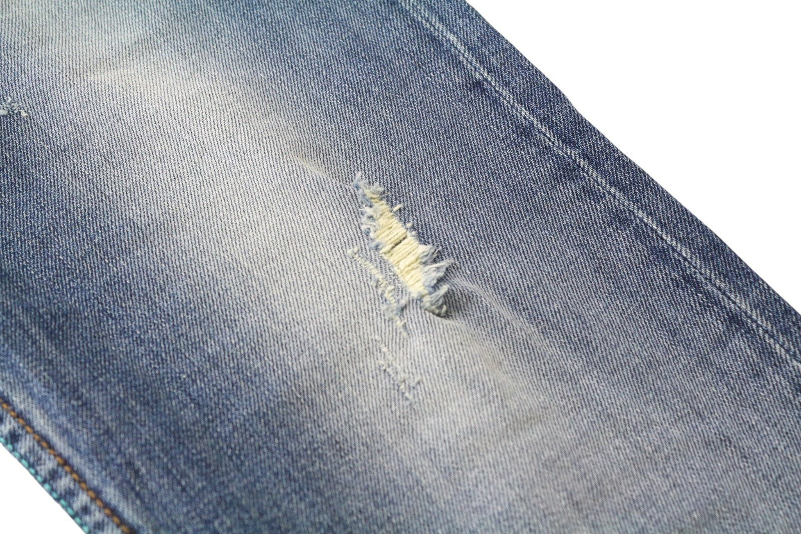 TAKESHY KUROSAWA TK75 Men Jeans W30 Blue Slim Distressed Button-Fly Stretch