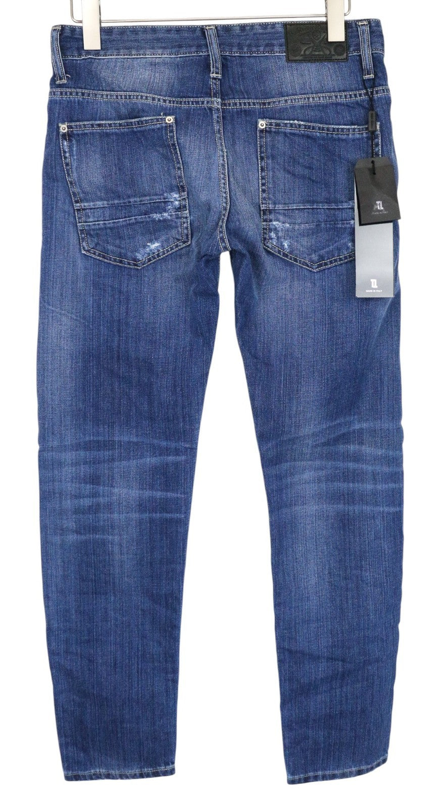 TAKESHY KUROSAWA TK 08 Men Jeans W32 Buttoned Blue Slim Distressed Non-Stretch