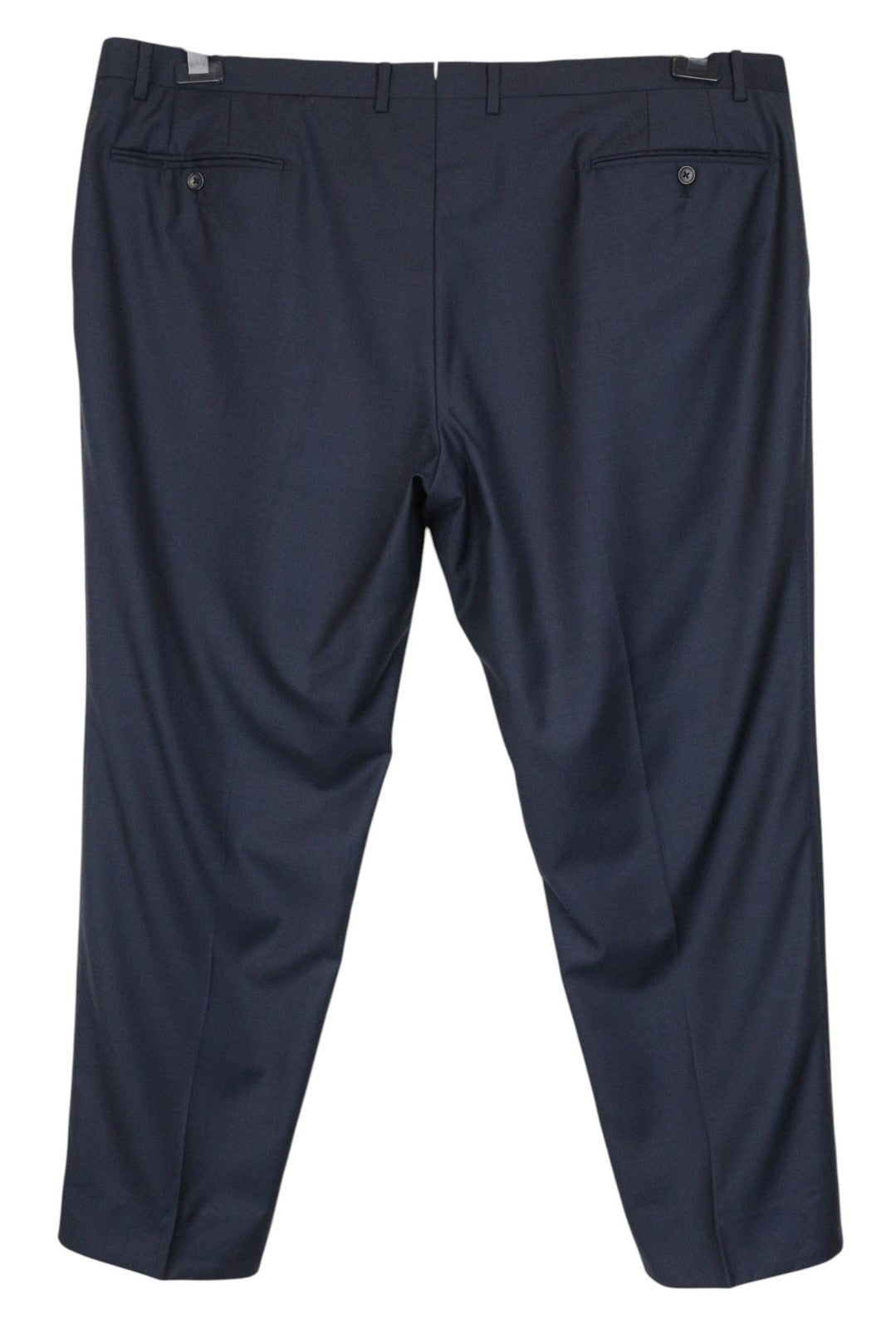 SUITSUPPLY Lazio Men Trousers UK56S Blue Slim Melange Wool Flat-Front Classic
