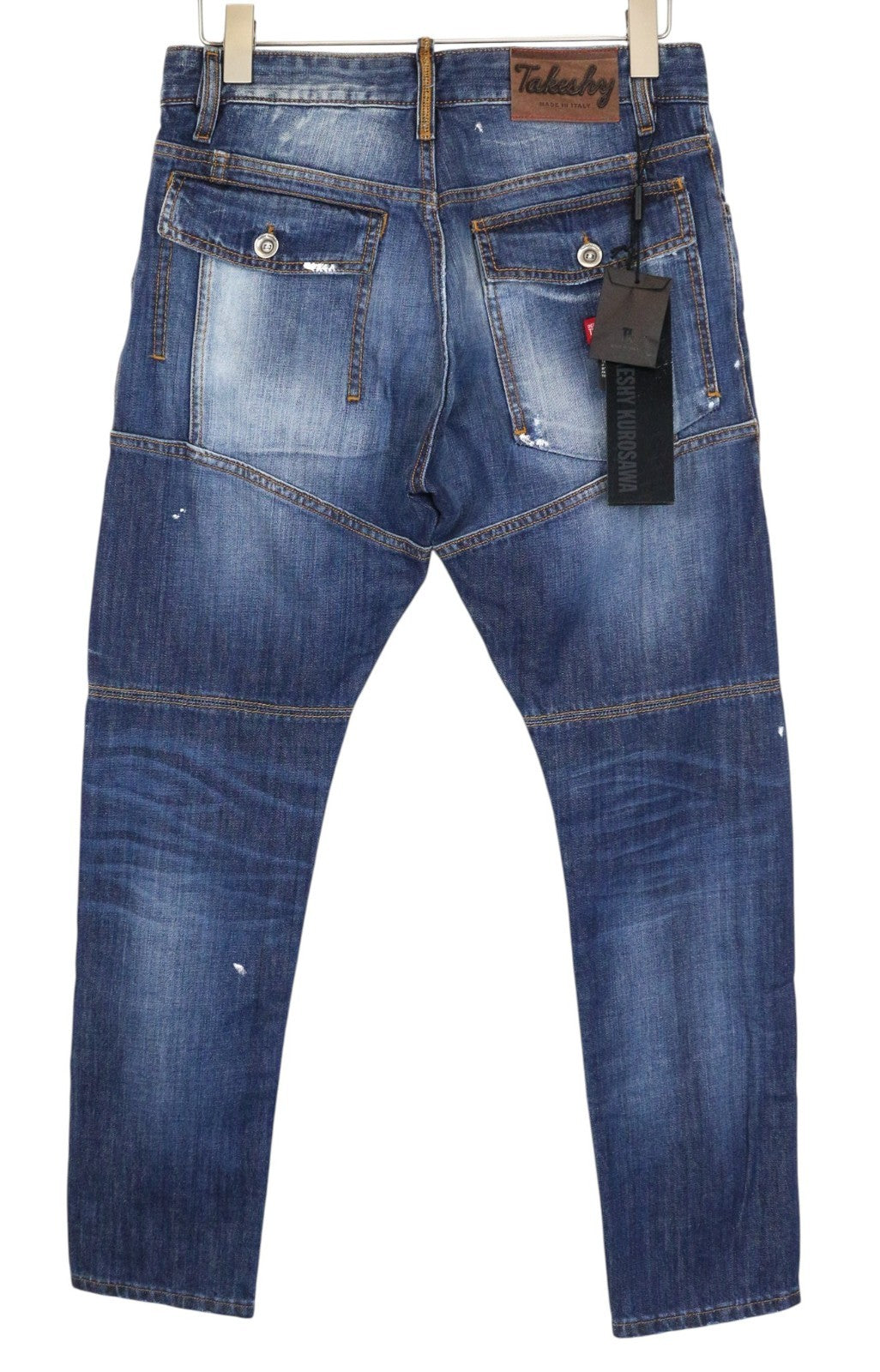 TAKESHY KUROSAWA TK 55 P Men Jeans W30 Buttoned Blue Slim Tapered Distressed