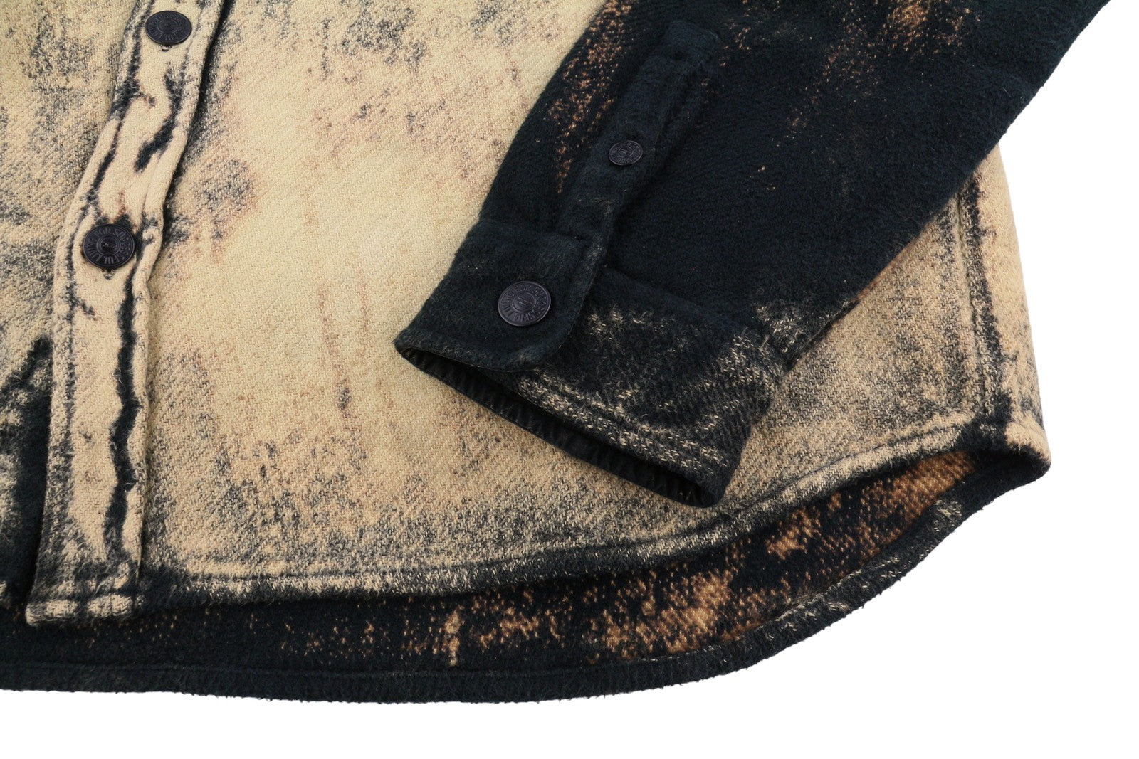 DIESEL S-Jan Men Jacket 52 Black Printed Fleece Thick Overshirt RRP295
