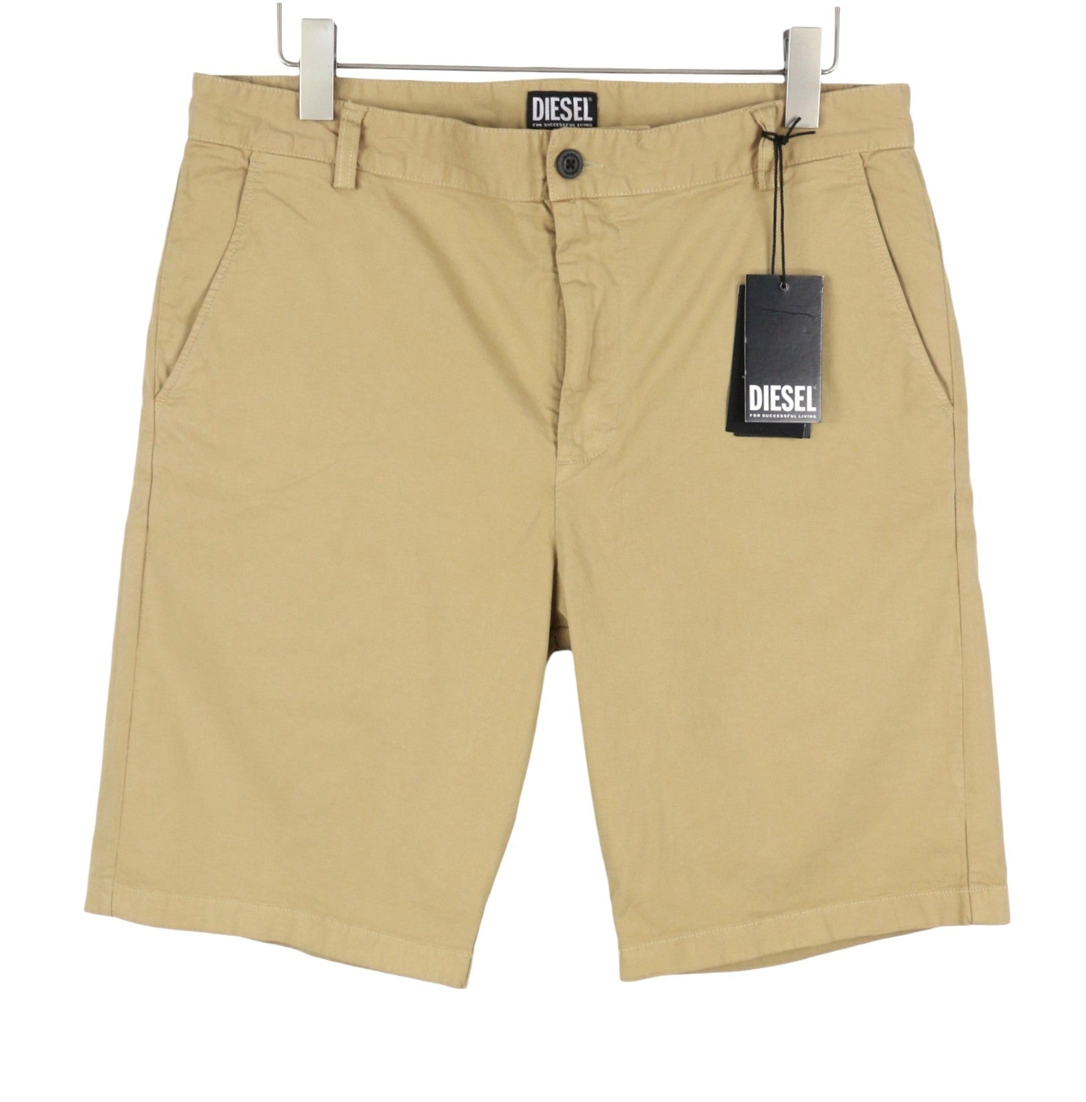 DIESEL P-Lars-Short-In Men Shorts 52 W36 Brown Zip Fly Classic Chino RRP120