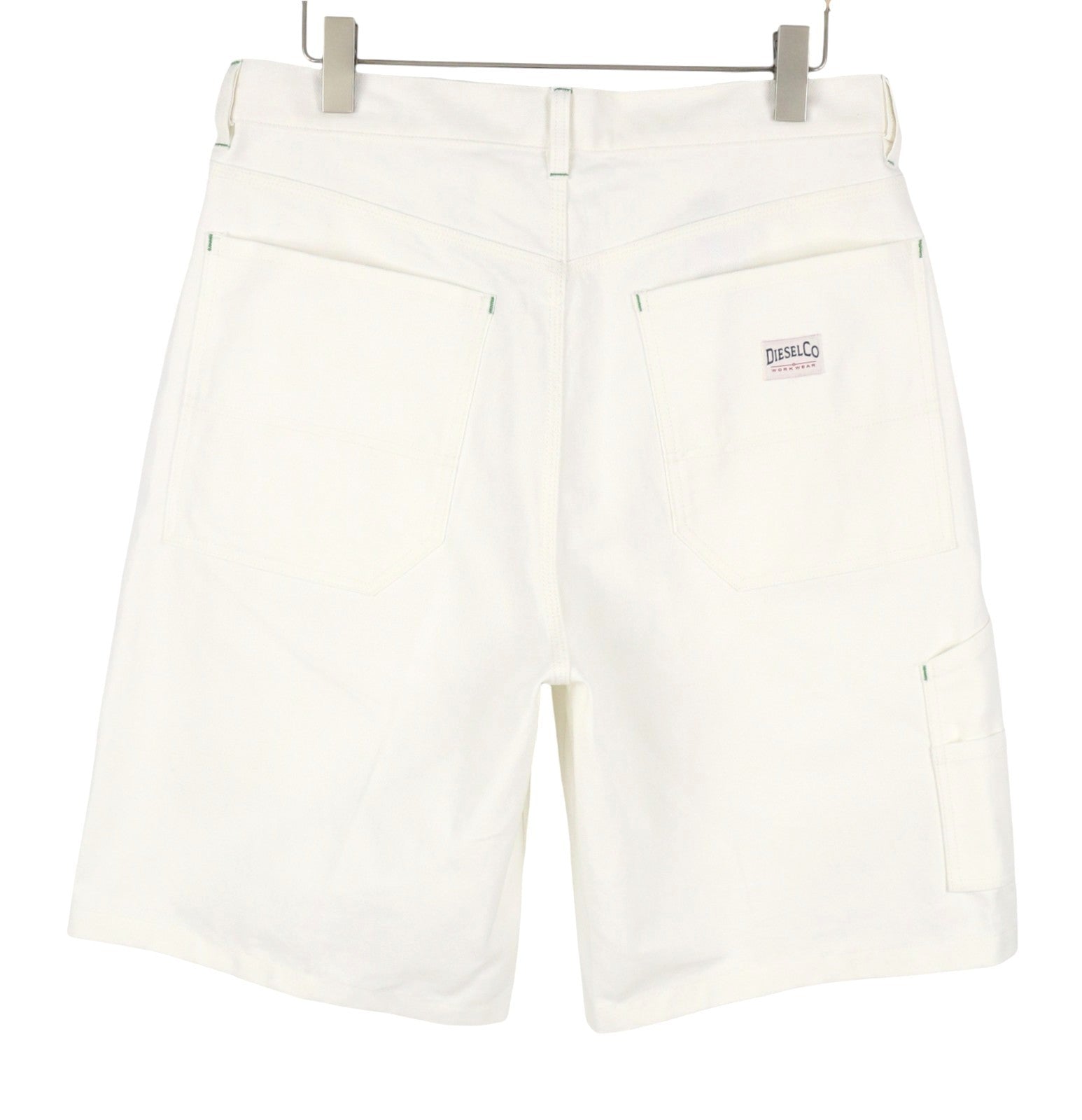 DIESEL New Egan Men Shorts W33 White Rigid Patch Pockets RRP140