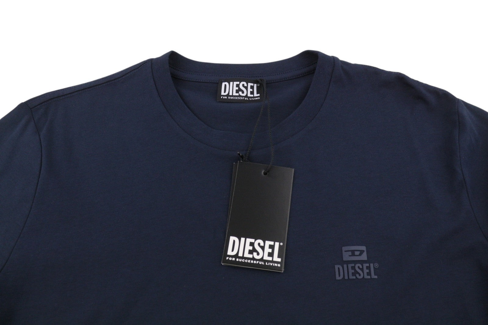 DIESEL T-Diego-Long-A-R-HD Men T-Shirt 2XL Dark Blue Crew Neck Pull On
