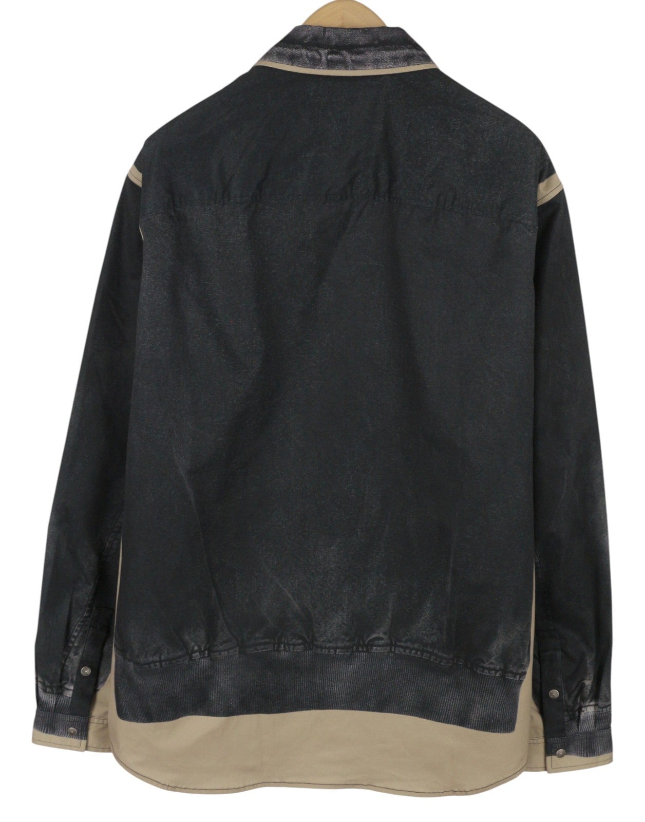 DIESEL S-After-A Men Shirt 52 Black Draped Twill Pockets Imitation RRP295