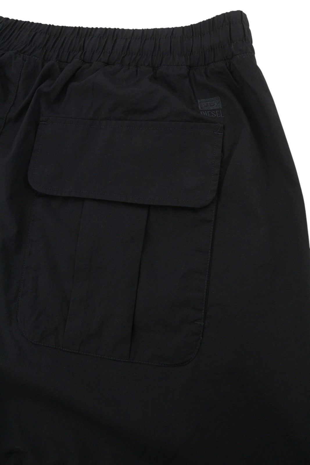 DIESEL P-Fergshort-Plain Men Shorts 52 W34 Black Elastic Drawstring Waist RRP175