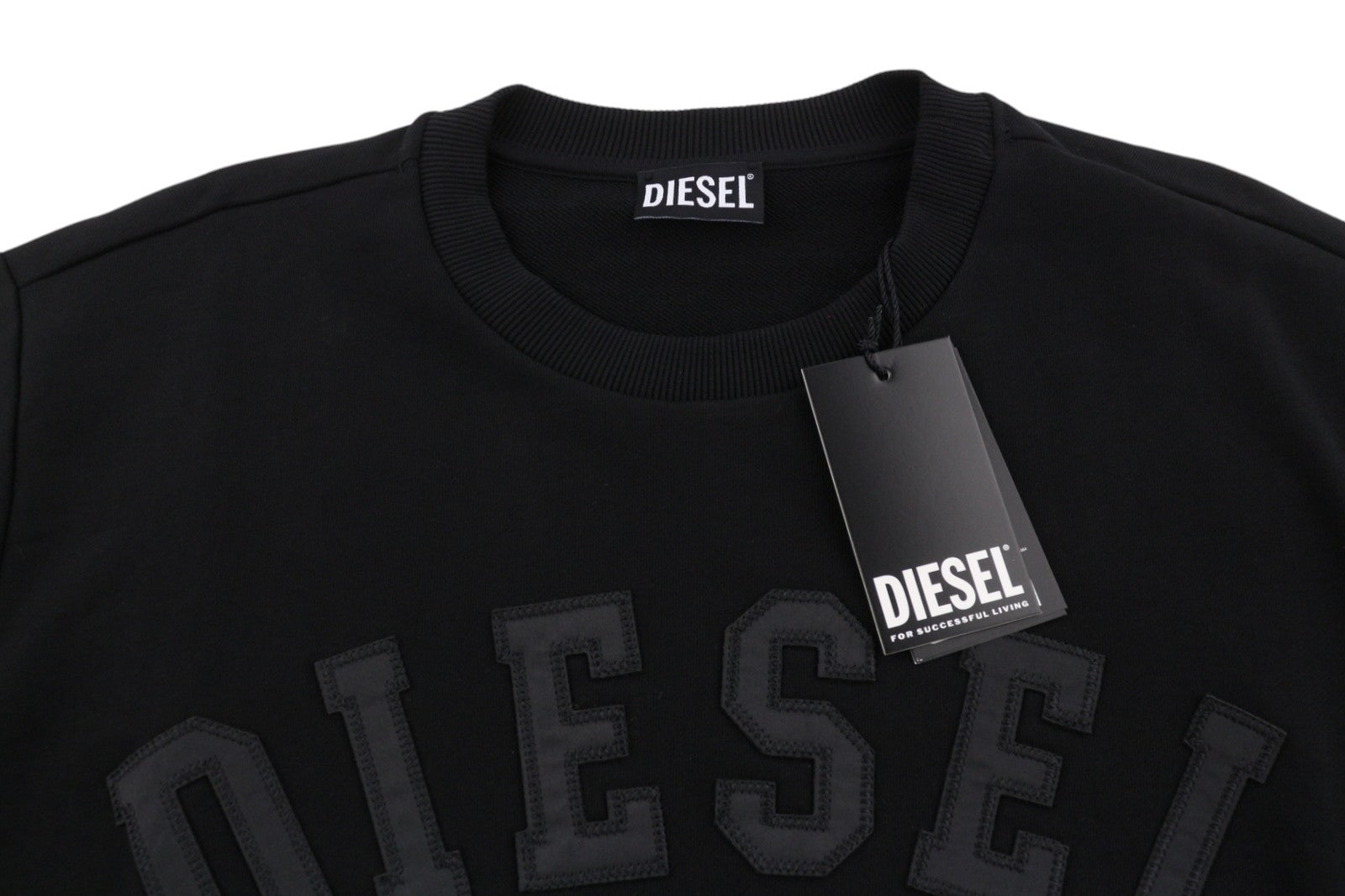 DIESEL S-Gir-Crewneck OTB Men Sweatshirt XL Black Cotton Crew Pull On RRP175