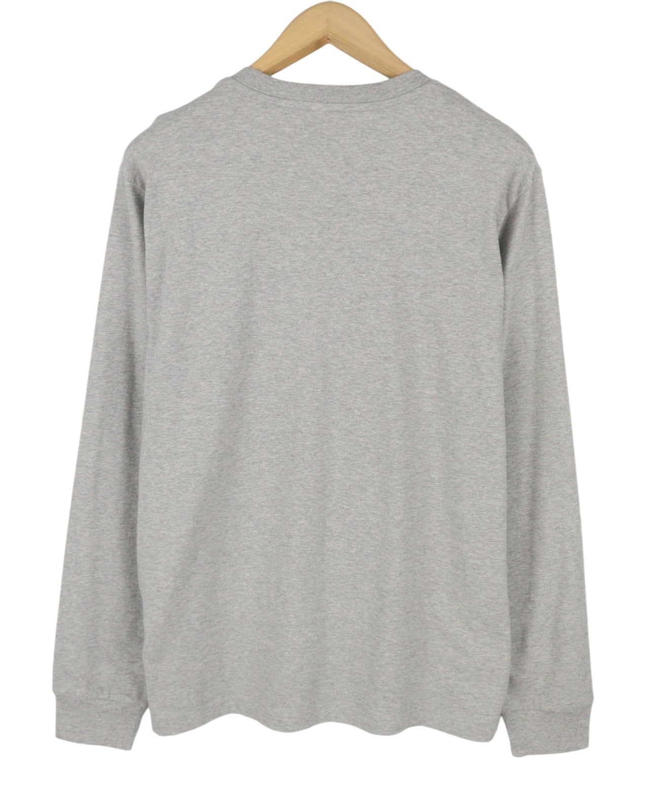 DIESEL T-Just-LS-D Men T-Shirt M Grey Melange Crew Neck Long Sleeve
