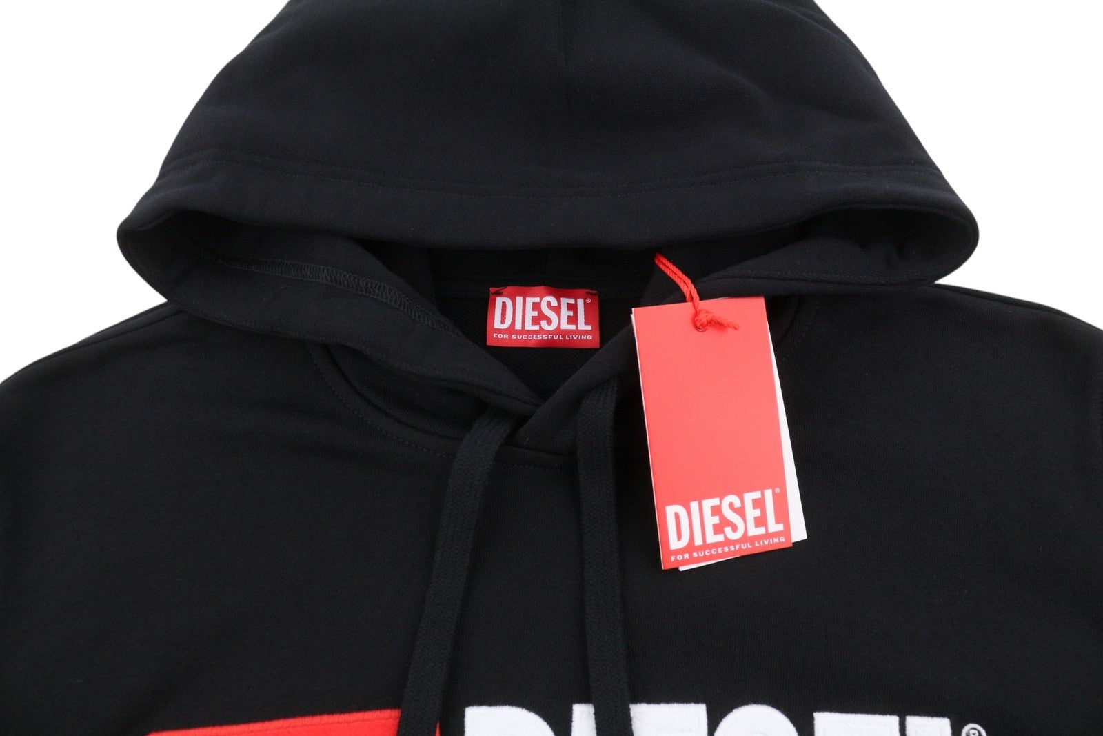 DIESEL S-Ginn-Hood-DIV Men Hoodie M Black Kangaroo Pocket Pull On RRP160