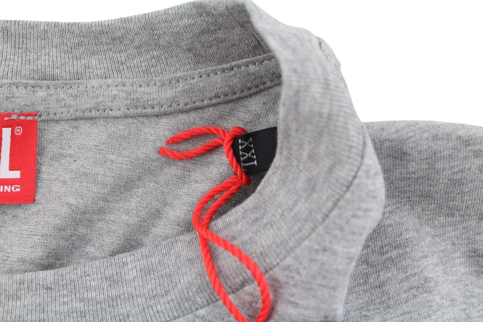 DIESEL T-Just-LS-D Men T-Shirt 2XL Grey Melange Crew Neck Long Sleeve