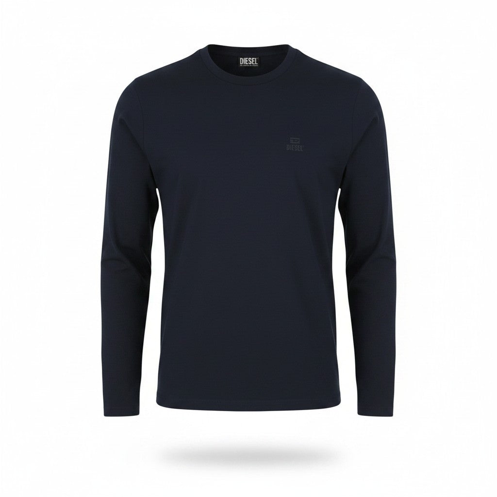 DIESEL T-Diego-Long-A-R-HD Men T-Shirt L Dark Blue Crew Neck Pull On