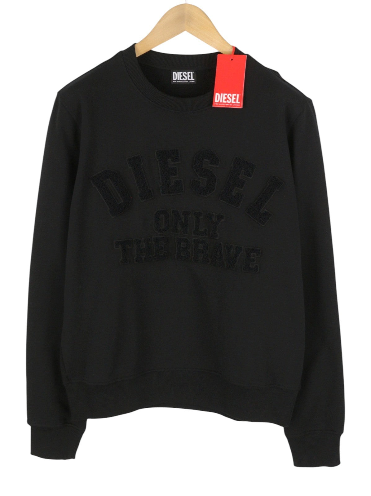 DIESEL S-Ginn-PS Men Sweatshirt M Black Cotton Crew Neck Pull On RRP175