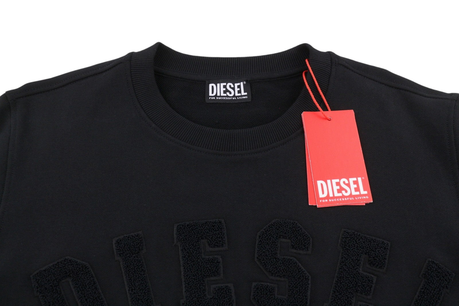 DIESEL S-Ginn-PS Men Sweatshirt M Black Cotton Crew Neck Pull On RRP175