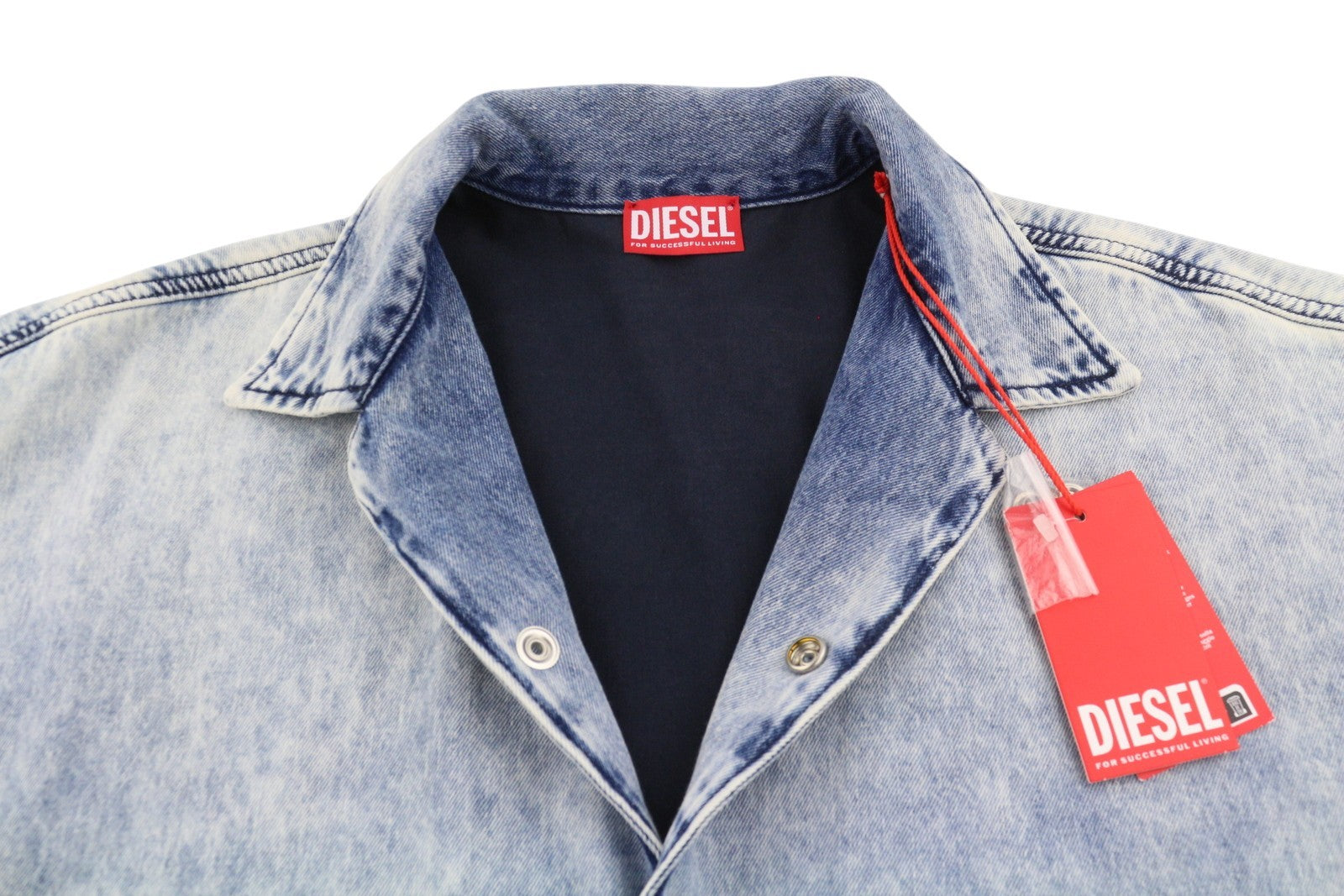 DIESEL D-Nabil-S Men Shirt M Blue Garment Dyed Camp Collar Loose Fit RRP295