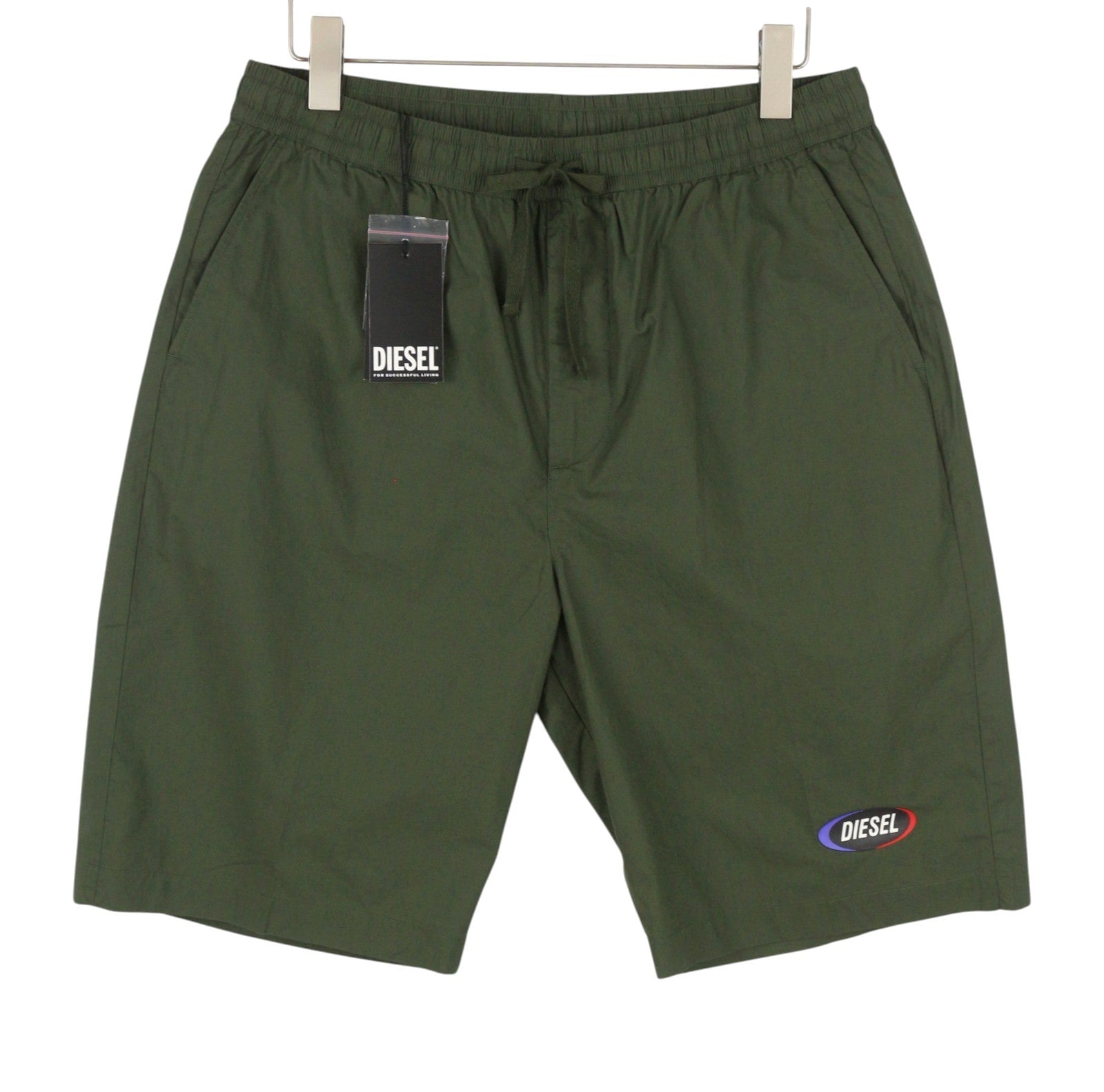 DIESEL P-Ferg-Out-New Men Shorts 50 W33 Khaki Green Elastic Waist RRP120