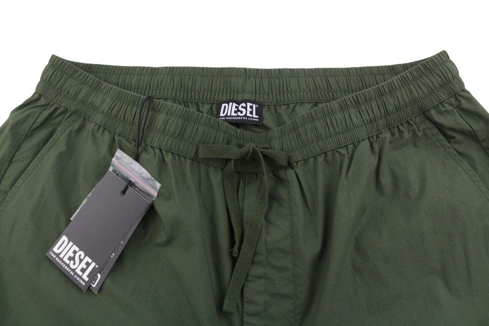 DIESEL P-Ferg-Out-New Men Shorts 50 W33 Khaki Green Elastic Waist RRP120