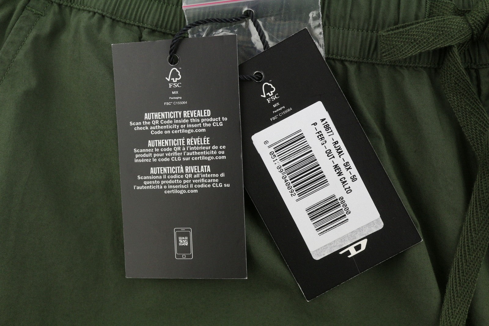 DIESEL P-Ferg-Out-New Men Shorts 50 W33 Khaki Green Elastic Waist RRP120