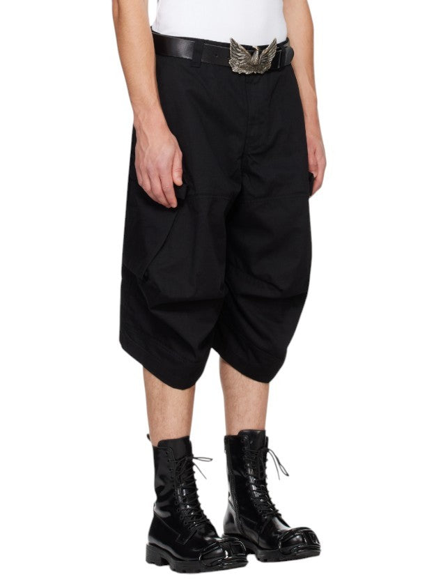 DIESEL P-Arne-Short-A Men Shorts 50 W34 Black Darts At Knees Cargo RRP250