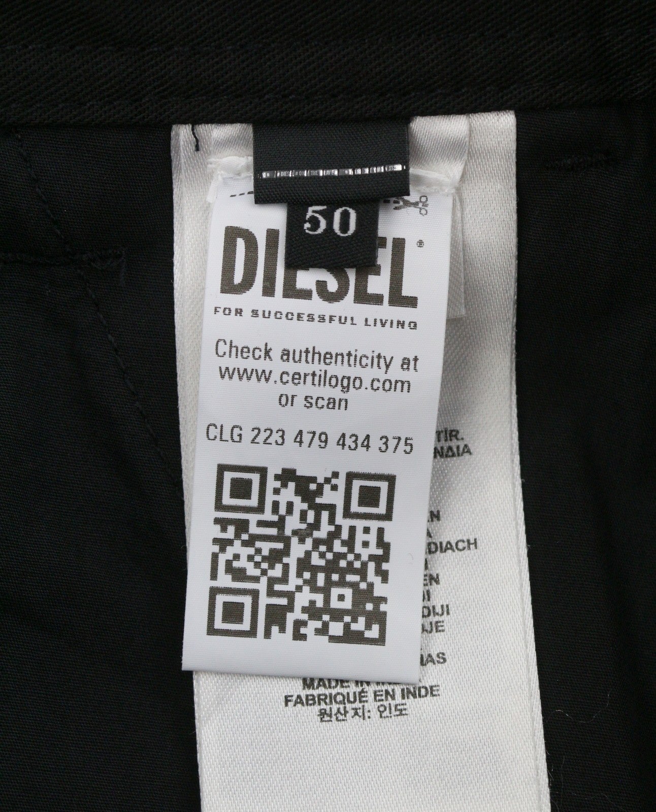 DIESEL P-Arne-Short-A Men Shorts 50 W34 Black Darts At Knees Cargo RRP250