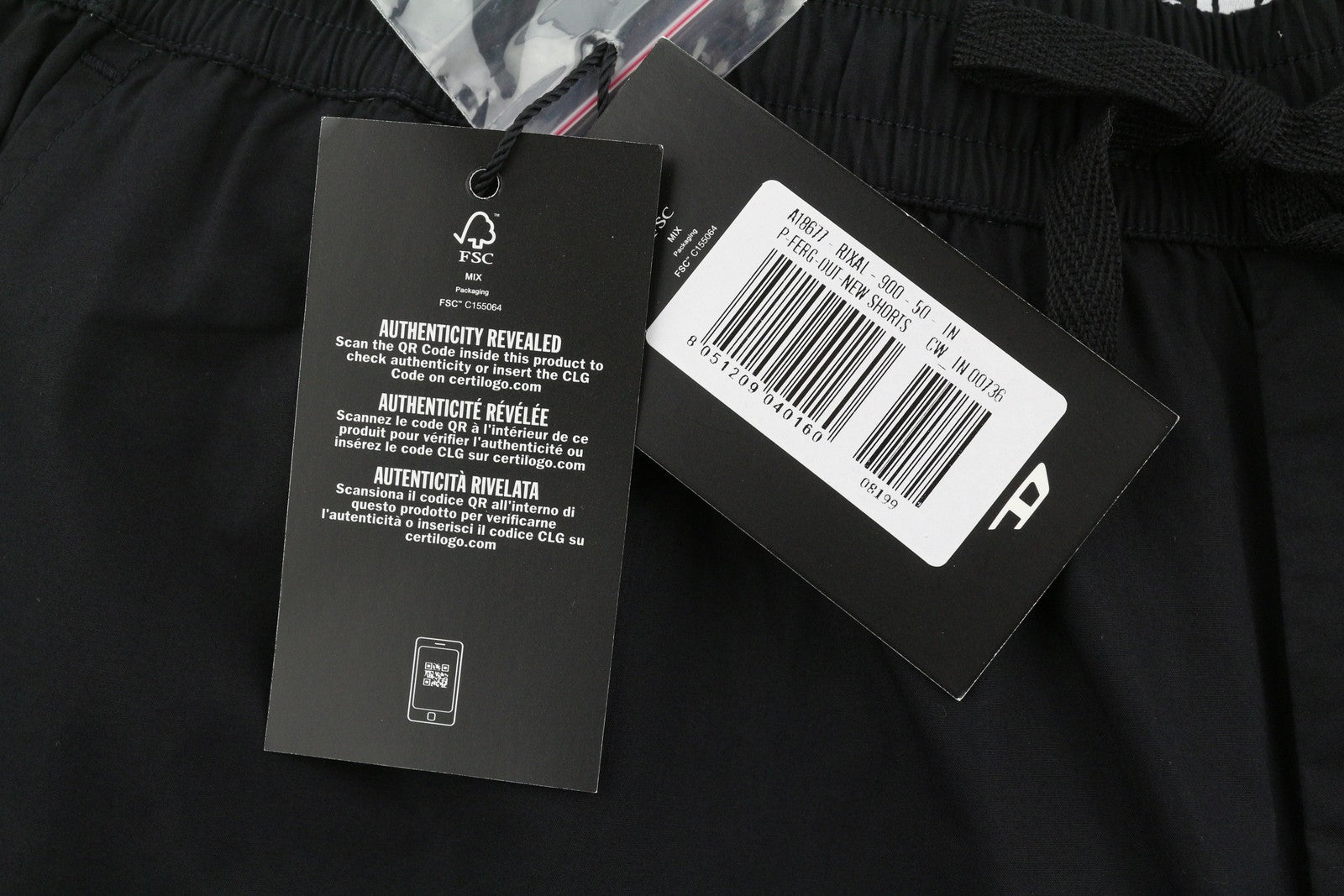 DIESEL P-Ferg-Out-New Men Shorts 50 W34 Black Elastic Drawstring Waist RRP120