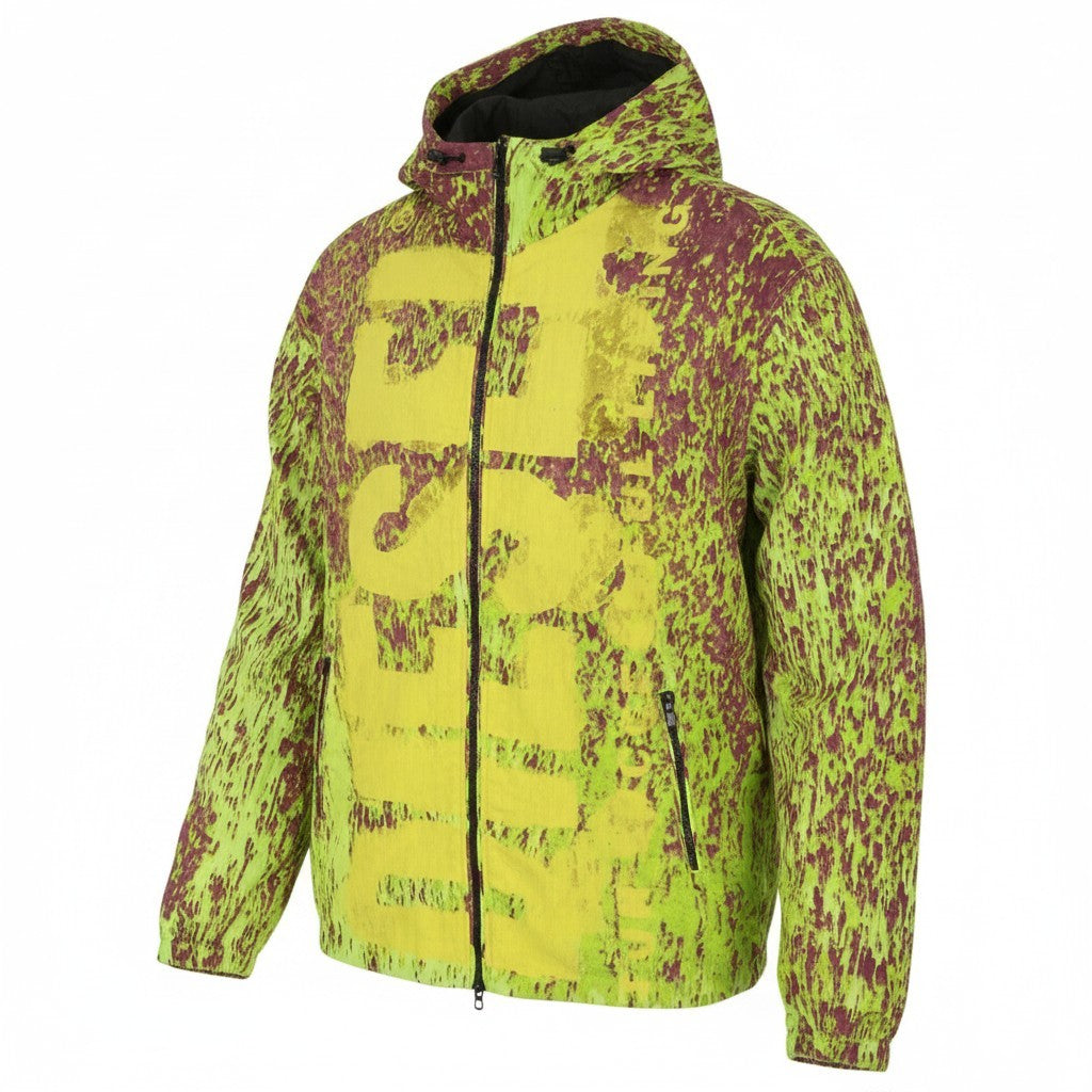 DIESEL J-Brick Men Jacket 52 Multicolor Printed Hooded Lightweight RRP295