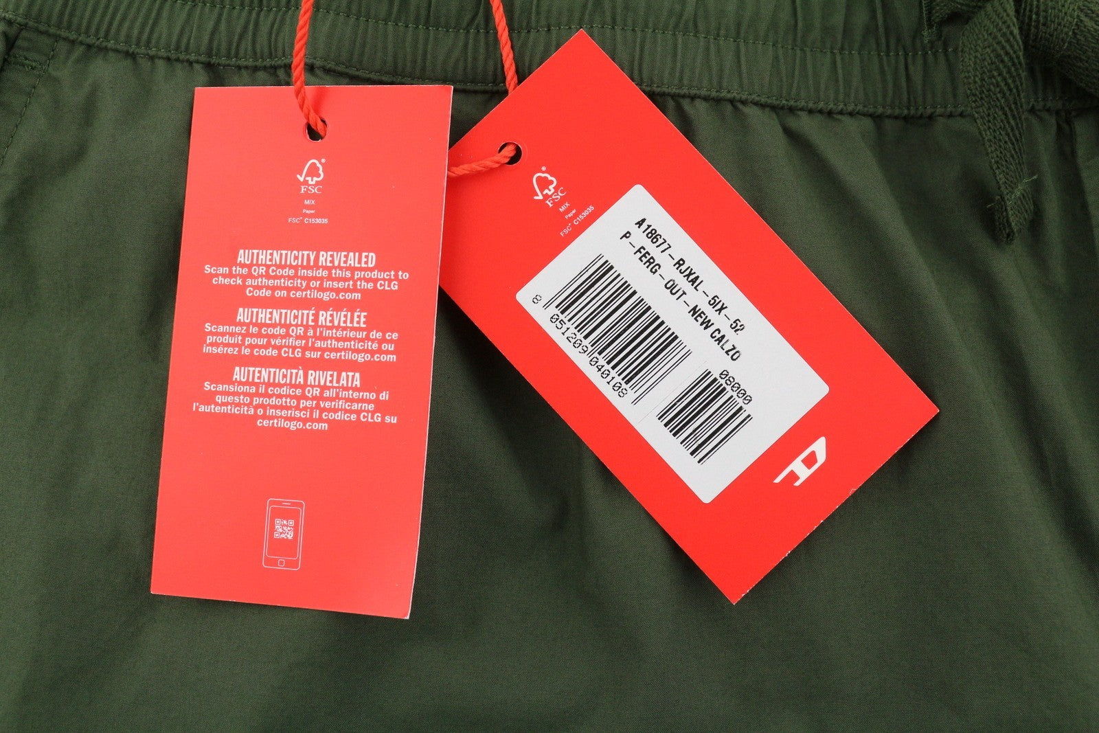 DIESEL P-Ferg-Out-New Men Shorts 52 W36 Khaki Green Elastic Waist RRP120