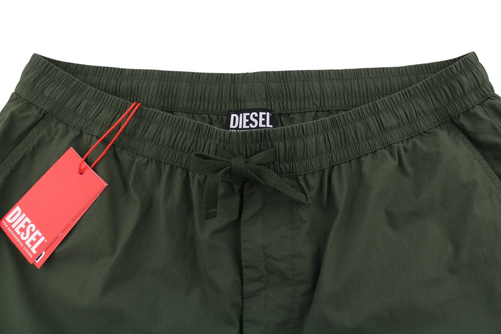 DIESEL P-Ferg-Out-New Men Shorts 52 W36 Khaki Green Elastic Waist RRP120