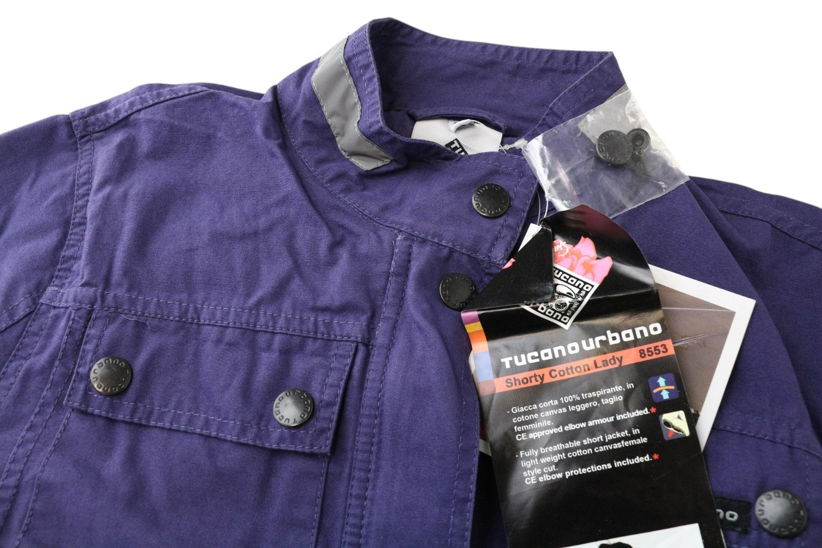TUCANO URBANO Shorty Cotton Women Jacket IT38 XS Purple Motorcycle Protective