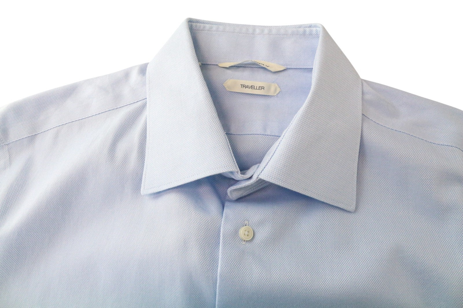 SUITSUPPLY Traveller Men Shirt 42/16 1/2 Slim Blue Cotton Long Sleeve Formal