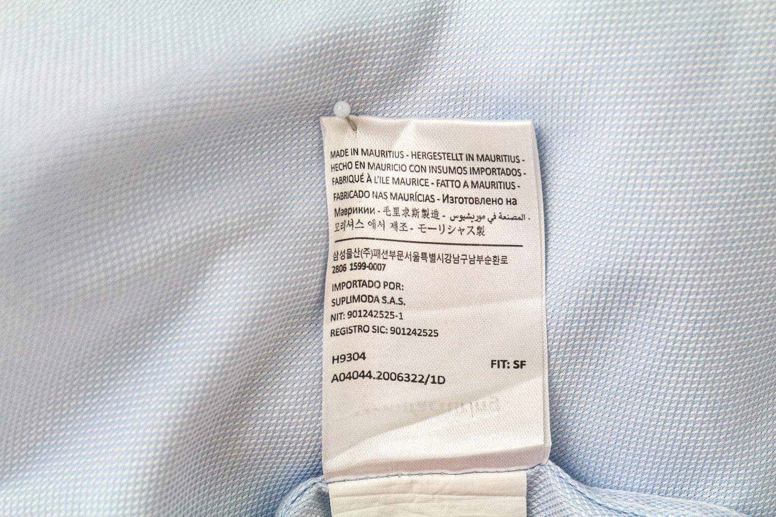 SUITSUPPLY Traveller Men Shirt 42/16 1/2 Slim Blue Cotton Long Sleeve Formal