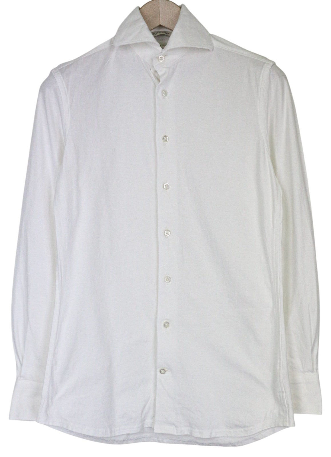 SUITSUPPLY Men Shirt 35 Slim Fit White Pure Cotton Cutaway Collared