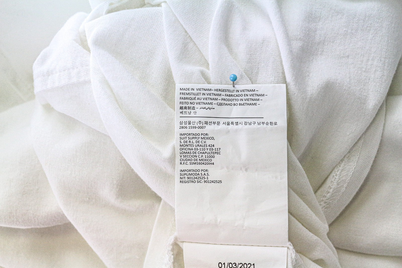 SUITSUPPLY Men Shirt 35 Slim Fit White Pure Cotton Cutaway Collared