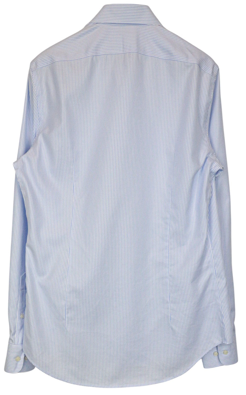 SUITSUPPLY Men Shirt 42L/16 1/2L Extra Slim Blue Pure Cotton Striped Cutaway