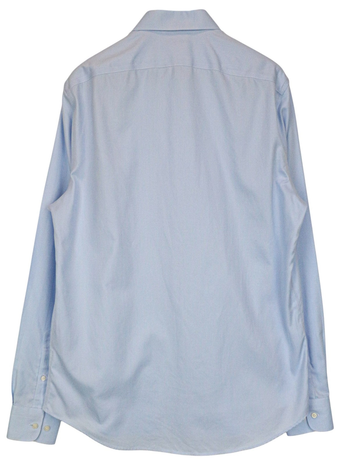 SUITSUPPLY Men Shirt 44L/17 1/2L Slim Blue Pure Cotton Button-Up Long Sleeve