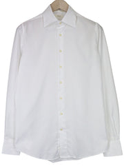 SUITSUPPLY Traveller Men Shirt 38/15 Slim White Pure Cotton Long Sleeved Twill