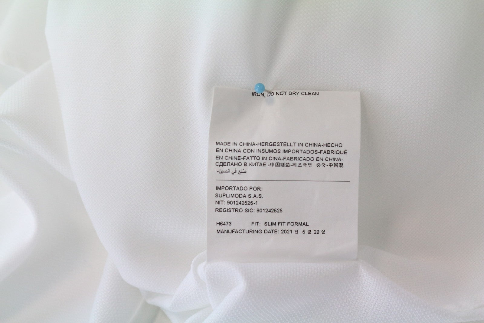 SUITSUPPLY Traveller Men Shirt 38/15 Slim White Pure Cotton Long Sleeved Twill