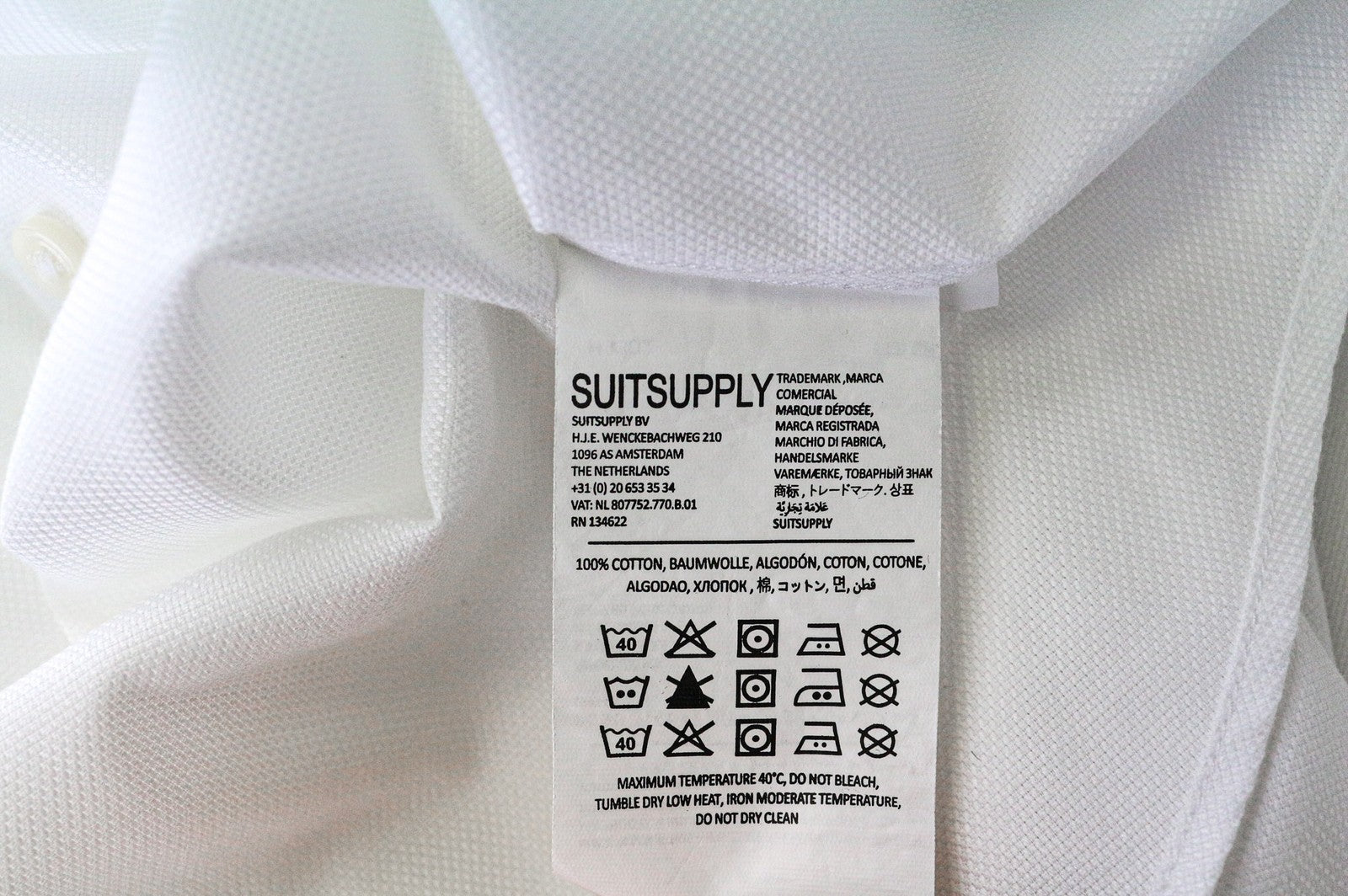 SUITSUPPLY Traveller Men Shirt 39/15 1/2 Slim Long Sleeve Formal White Cotton