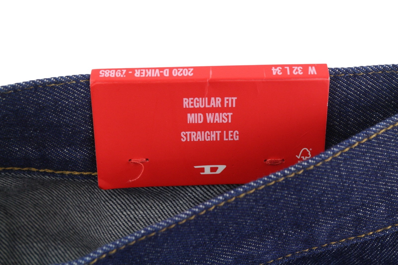 DIESEL 2020 D-Viker Z9B85 Men Jeans W32/L34 Regular Fit Straight Leg RRP150