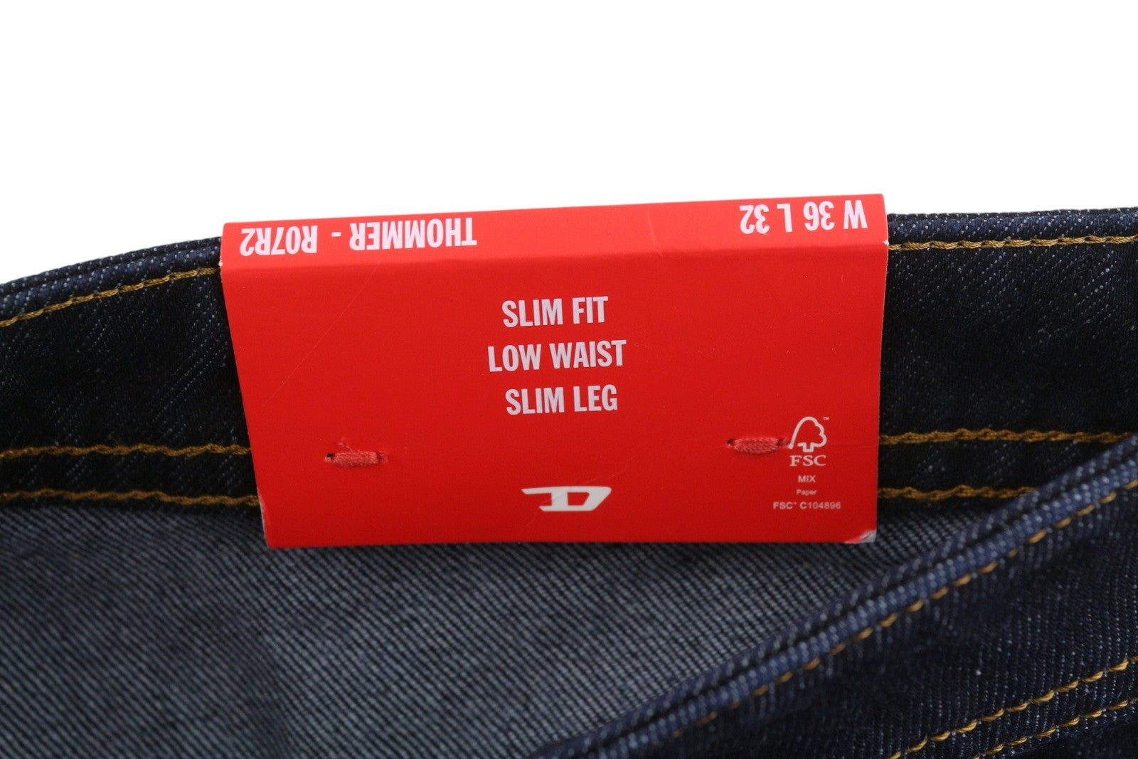 DIESEL Thommer R07R2 Men Jeans W36/L32 Dark Blue Slim Fit Low Waist RRP150