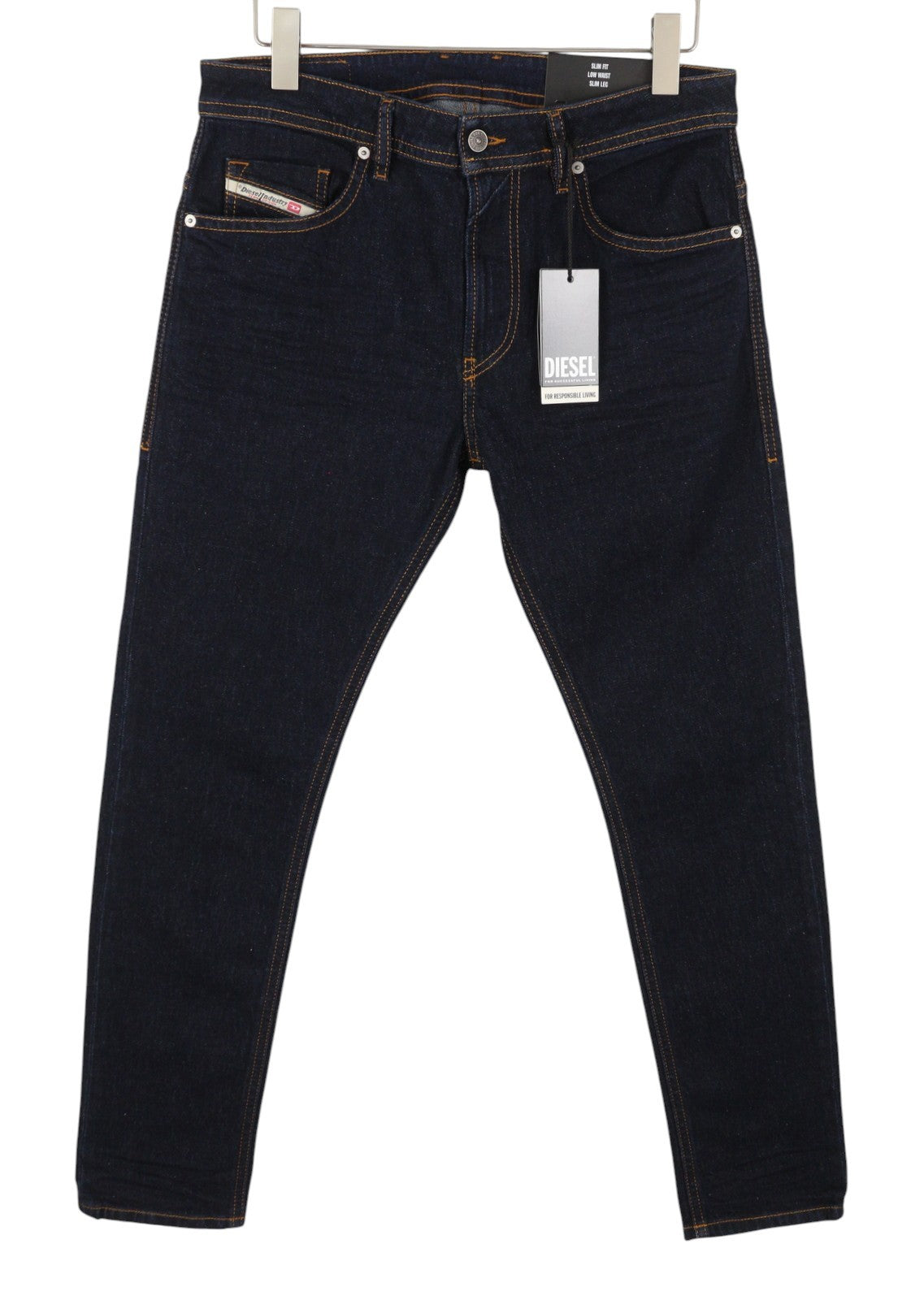 DIESEL Thommer R07R2 Men Jeans W38/L32 Dark Blue Slim Fit Low Waist RRP150