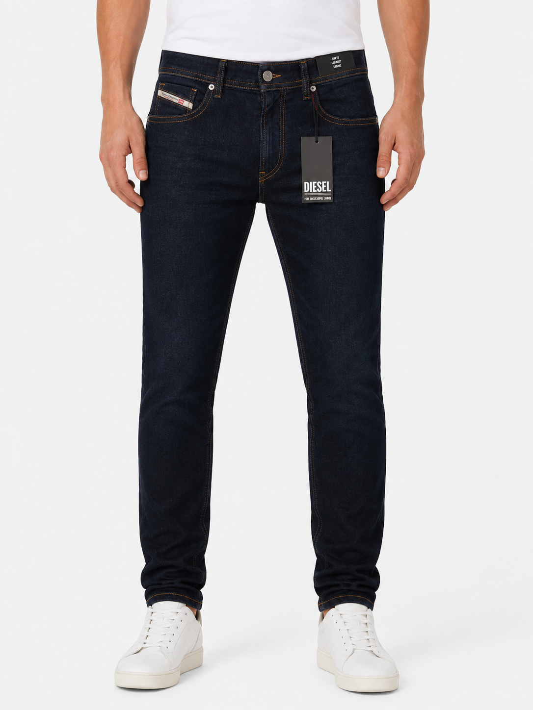 DIESEL Thommer R07R2 Men Jeans W32/L32 Dark Blue Slim Fit Low Waist RRP150