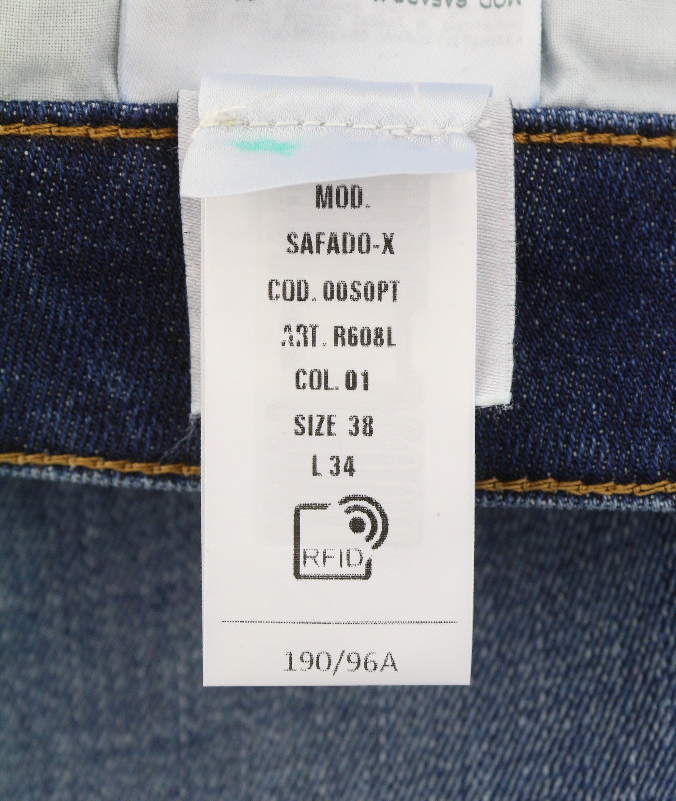 DIESEL Safado-X R608L Men Jeans W38/L34 Blue Faded Whiskers Straight RRP175