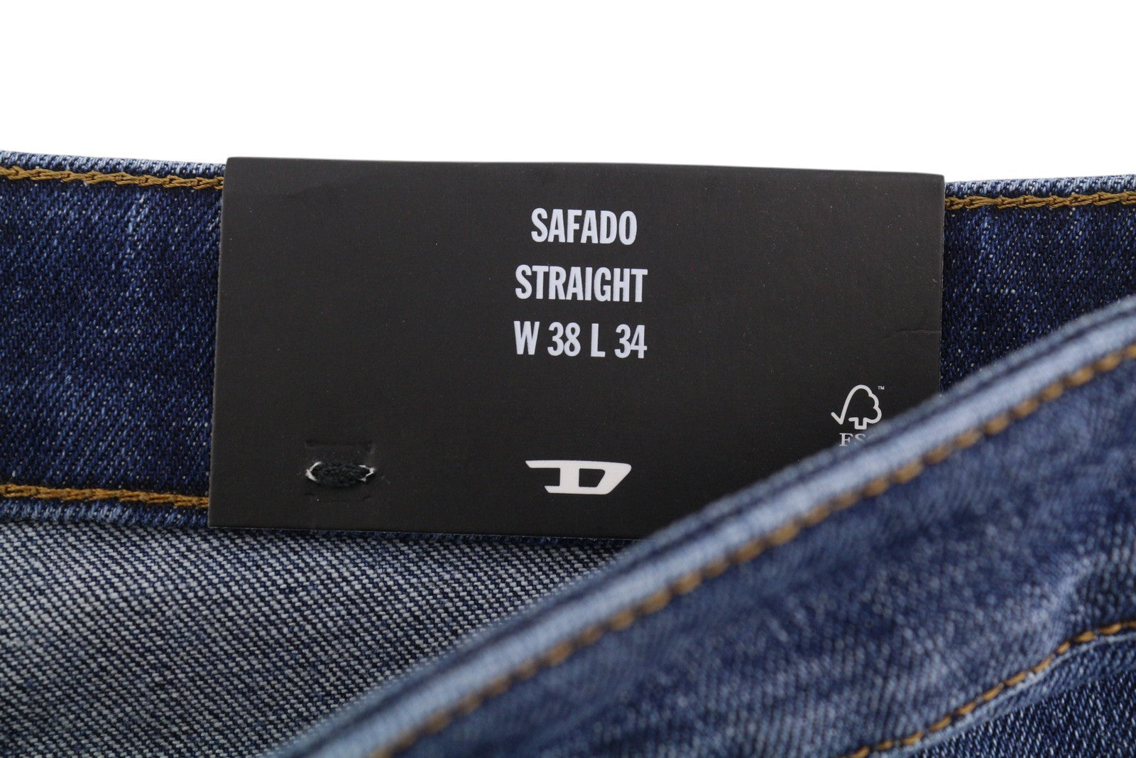 DIESEL Safado-X R608L Men Jeans W38/L34 Blue Faded Whiskers Straight RRP175