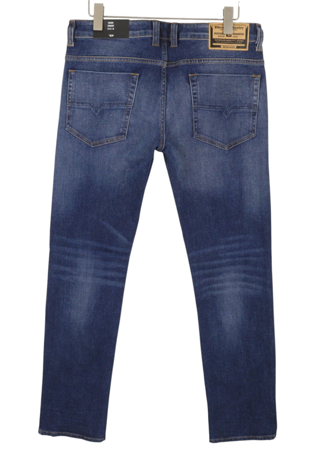 DIESEL Safado-X R608L Men Jeans W34/L34 Blue Faded Whiskers Straight RRP175