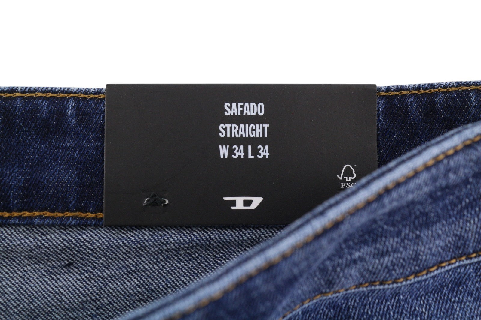 DIESEL Safado-X R608L Men Jeans W34/L34 Blue Faded Whiskers Straight RRP175