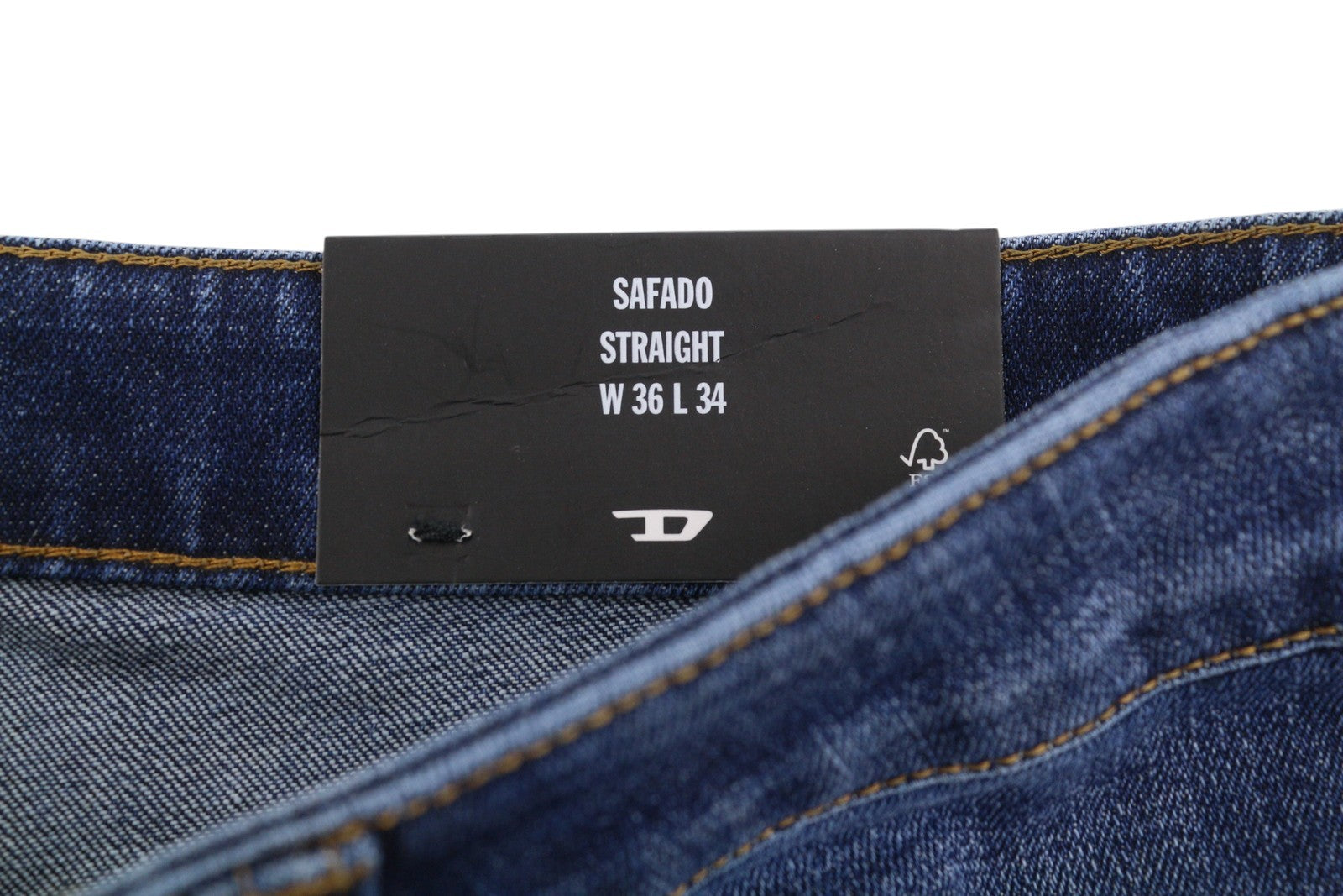 DIESEL Safado-X R608L Men Jeans W36/L34 Blue Faded Whiskers Straight RRP175