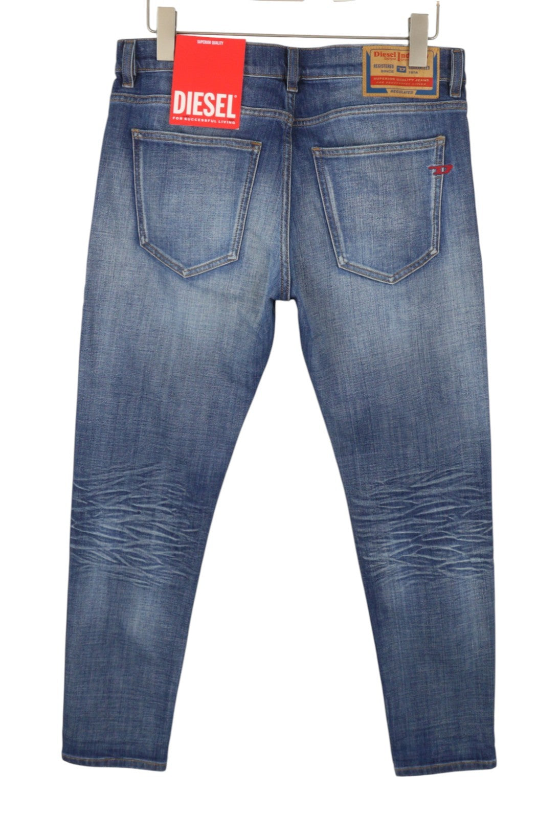 DIESEL 2019 D-Strukt 0DQAE Men Jeans W38/L30 Blue Faded Sim Fit RRP175